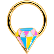 Load image into Gallery viewer, 16G 3/8 Gold Tone Geologist Prize Hinged Segment Ring
