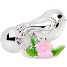 Load image into Gallery viewer, 16G 1/4 Bird Pink Flower Cartilage Tragus
