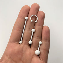 Load image into Gallery viewer, White Matte Barbell Tongue Ring
