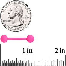 Load image into Gallery viewer, Hot Hot Pink Matte Barbell Tongue Ring
