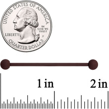Load image into Gallery viewer, 14G Beautiful Brown Matte Industrial Barbell 38mm

