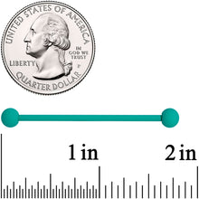 Load image into Gallery viewer, 14G Totally Teal Matte Industrial Barbell 38mm
