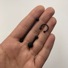Load image into Gallery viewer, 16G 3/8 Beauteous Black Matte Horseshoe Circular Barbell
