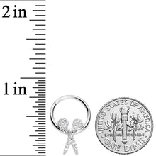 Load image into Gallery viewer, 16G 3/8 Clear CZ Gem Scissors Hinged Segment Ring
