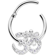 Load image into Gallery viewer, 16G 3/8 Clear CZ Gem Amazing Om Hinged Segment Ring
