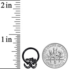 Load image into Gallery viewer, 16G 3/8 Clear CZ Gem Black Amazing Om Hinged Segment Ring
