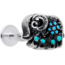 Load image into Gallery viewer, 16G 5/16 Aqua Orb Curvy Elephant Labret Monroe Tragus
