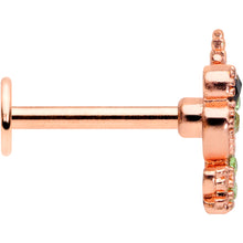 Load image into Gallery viewer, 16G 5/16 Green Gem Rose Gold Tone Royal Frog Labret Monroe Tragus
