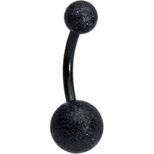 Load image into Gallery viewer, Clear Gem Black Sandblasted Spiral Circle Belly Ring Set of 3
