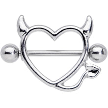 Load image into Gallery viewer, 14G 5/8 Devil Heart Valentine Nipple Shield Set
