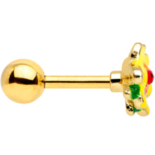 Load image into Gallery viewer, 16G 1/4 Gold Tone Sunny Flower Ladybug Cartilage Tragus
