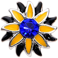 Load image into Gallery viewer, 16G 5/16 Blue Faux Druzy Yellow Sunflower Labret Monroe Tragus
