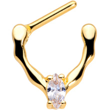 Load image into Gallery viewer, 16G 5/16 Clear CZ Gem Gold Tone Simple Cartilage Clicker
