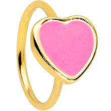 Load image into Gallery viewer, 20G 5/16 Gold Tone Pink Heart Nose Hoop
