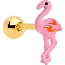Load image into Gallery viewer, 16G 1/4 Gold Tone Flamingo Cartilage Tragus
