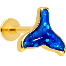 Load image into Gallery viewer, 16G 5/16 Gold Tone Iridescent Mermaid Tail Labret Monroe Tragus
