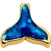 Load image into Gallery viewer, 16G 5/16 Gold Tone Iridescent Mermaid Tail Labret Monroe Tragus
