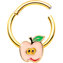 Load image into Gallery viewer, 16G 3/8 Gold Tone Sweet Apple Hinged Segment Ring
