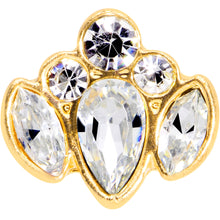 Load image into Gallery viewer, 16G 5/16 Clear Gem Gold Tone Cluster Labret Monroe Tragus
