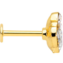 Load image into Gallery viewer, 16G 5/16 Clear Gem Gold Tone Cluster Labret Monroe Tragus

