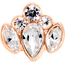 Load image into Gallery viewer, 16G 5/16 Clear Gem Rose Gold Tone Cluster Labret Monroe Tragus
