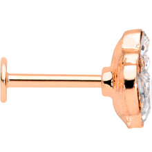 Load image into Gallery viewer, 16G 5/16 Clear Gem Rose Gold Tone Cluster Labret Monroe Tragus
