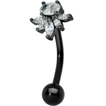 Load image into Gallery viewer, Clear Gem Black Spray Belly Ring
