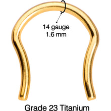 Load image into Gallery viewer, 14G 5/8 Gold Tone ASTM F-136 Implant Grade Titanium Septum Retainer
