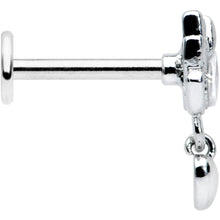 Load image into Gallery viewer, 16G 5/16 Clear Gem Lotus Heart Dangle Labret Monroe Tragus
