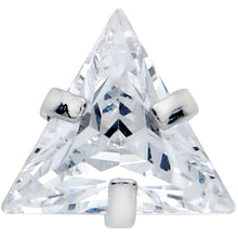 Load image into Gallery viewer, Clear CZ Gem Triangle Top Barbell Tongue Ring
