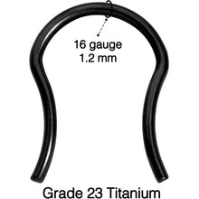 Load image into Gallery viewer, 16G 5/8 Black ASTM F-136 Implant Grade Titanium Septum Retainer

