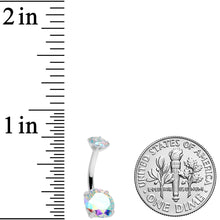 Load image into Gallery viewer, Aurora CZ Gem Internally Threaded Belly Ring
