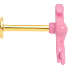 Load image into Gallery viewer, 16G 5/16 Gold Tone Pink Flamingo Labret Monroe Tragus
