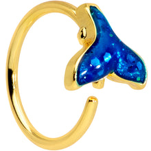 Load image into Gallery viewer, 20G 5/16 Gold Tone Iridescent Mermaid Tail Nose Hoop
