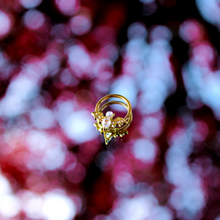 Load image into Gallery viewer, 16G 3/8 Clear Gem Gold Tone Bat Halloween Hinged Segment Ring
