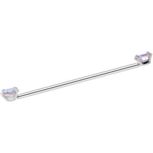 Load image into Gallery viewer, 14G Aurora CZ Gem Threadless Industrial Barbell 38mm
