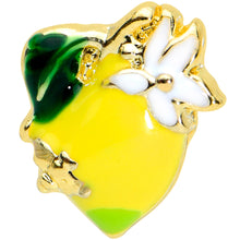 Load image into Gallery viewer, 16G 1/4 Gold Tone Bee Flower Lemon Labret Monroe Tragus
