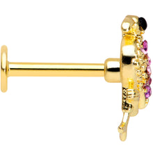 Load image into Gallery viewer, 16G 5/16 Pink Gem Gold Tone Fashion Flamingo Labret Monroe Tragus
