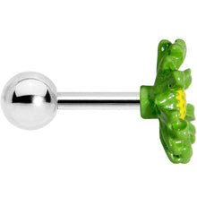 Load image into Gallery viewer, 16G 1/4 Green Daisy Flower Cartilage Tragus Earring
