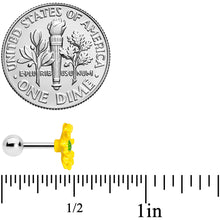 Load image into Gallery viewer, 16G 1/4 Yellow Daisy Flower Cartilage Tragus Earring
