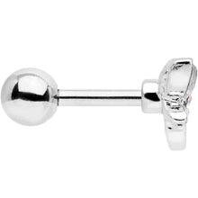 Load image into Gallery viewer, 16G 1/4 Clear Aurora Gem Loop Butterfly Cartilage Tragus Earring
