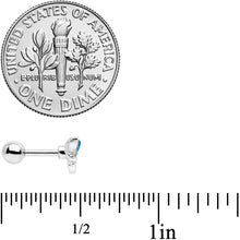 Load image into Gallery viewer, 16G 1/4 Clear Aqua Gem Loop Butterfly Cartilage Tragus Earring
