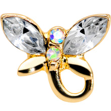 Load image into Gallery viewer, 16G 1/4 Clear Gem Gold Tone Loop Butterfly Cartilage Tragus

