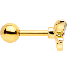 Load image into Gallery viewer, 16G 1/4 Clear Gem Gold Tone Loop Butterfly Cartilage Tragus
