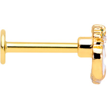 Load image into Gallery viewer, 16G 5/16 Clear Gem Gold Tone Carrot Bunny Labret Monroe Tragus
