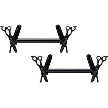 Load image into Gallery viewer, 14G 9/16 Black Scissors Comb Barbell Nipple Ring Set

