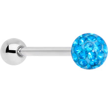 Load image into Gallery viewer, Aqua Gem Disco Ball Internally Threaded Barbell Tongue Ring
