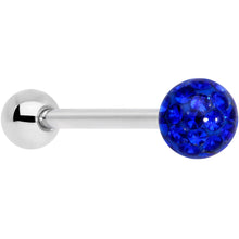 Load image into Gallery viewer, Royal Blue Gem Disco Ball Internally Threaded Barbell Tongue Ring
