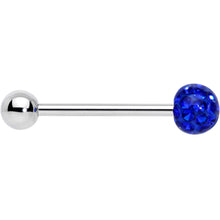 Load image into Gallery viewer, Royal Blue Gem Disco Ball Internally Threaded Barbell Tongue Ring
