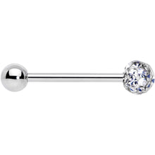 Load image into Gallery viewer, Clear Gem Disco Ball Internally Threaded Barbell Tongue Ring
